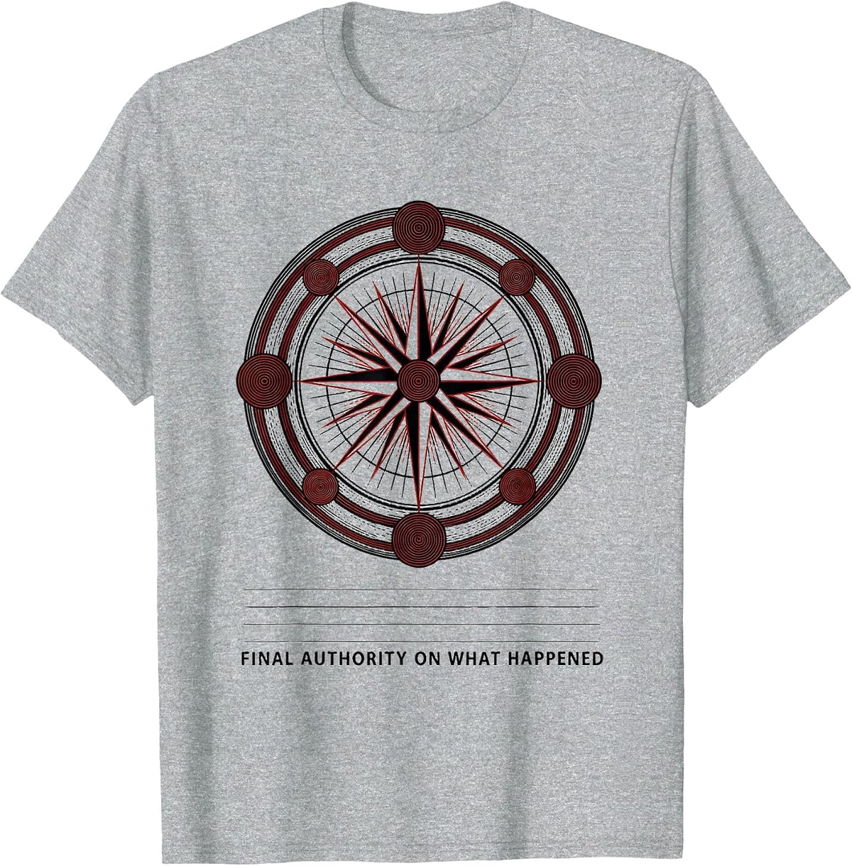 Men's Final Authority On What Happened Funny History Teacher Back T-Shirt - Heather Grey