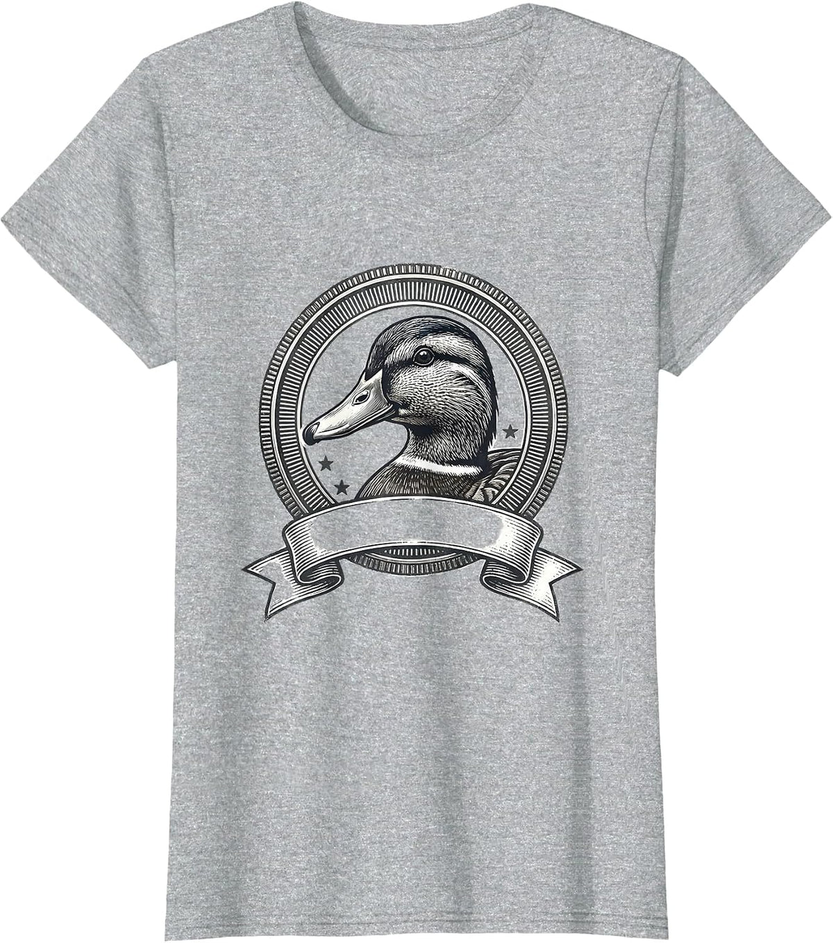 Pressed Seal Mallard Duck Hunter Badge Humor Gift T-Shirt - Heather Grey