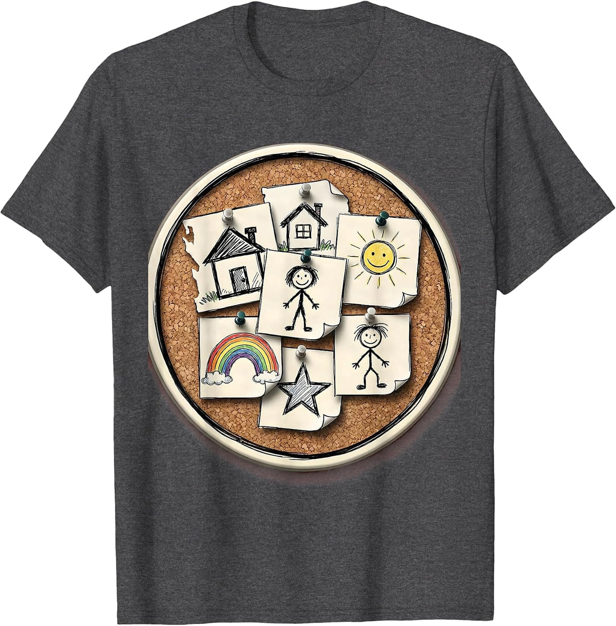 Third Grade Teacher Colorful Classroom Artwork T-Shirt - Dark Heather Grey