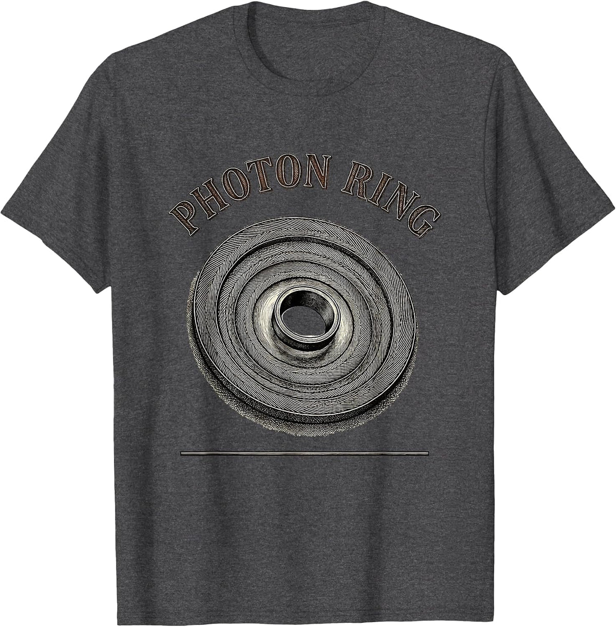Photon Ring Black Hole Astrophysics Science Equation Physics T-Shirt - Dark Heather Grey