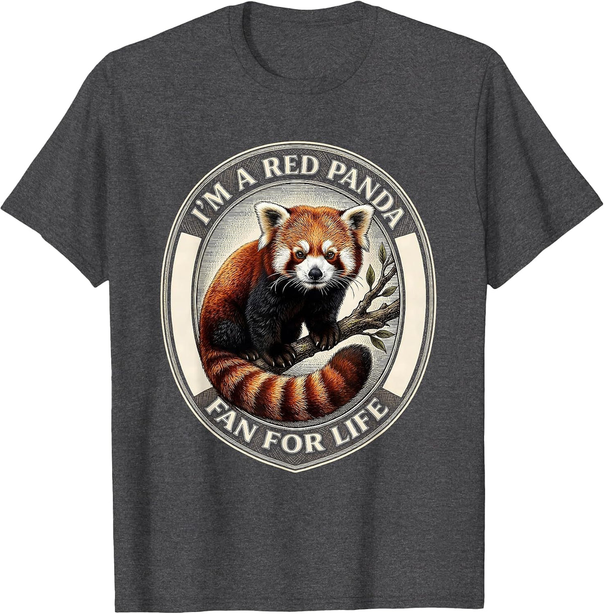 Men's I'm A Red Panda Fan For Life Cute Red Panda Lover Gift T-Shirt - Dark Heather Grey