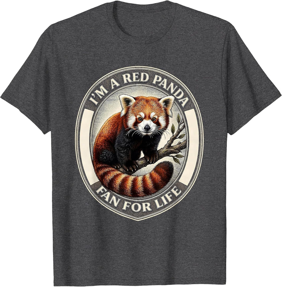 Men's I'm A Red Panda Fan For Life Cute Red Panda Lover Gift T-Shirt - Dark Heather Grey