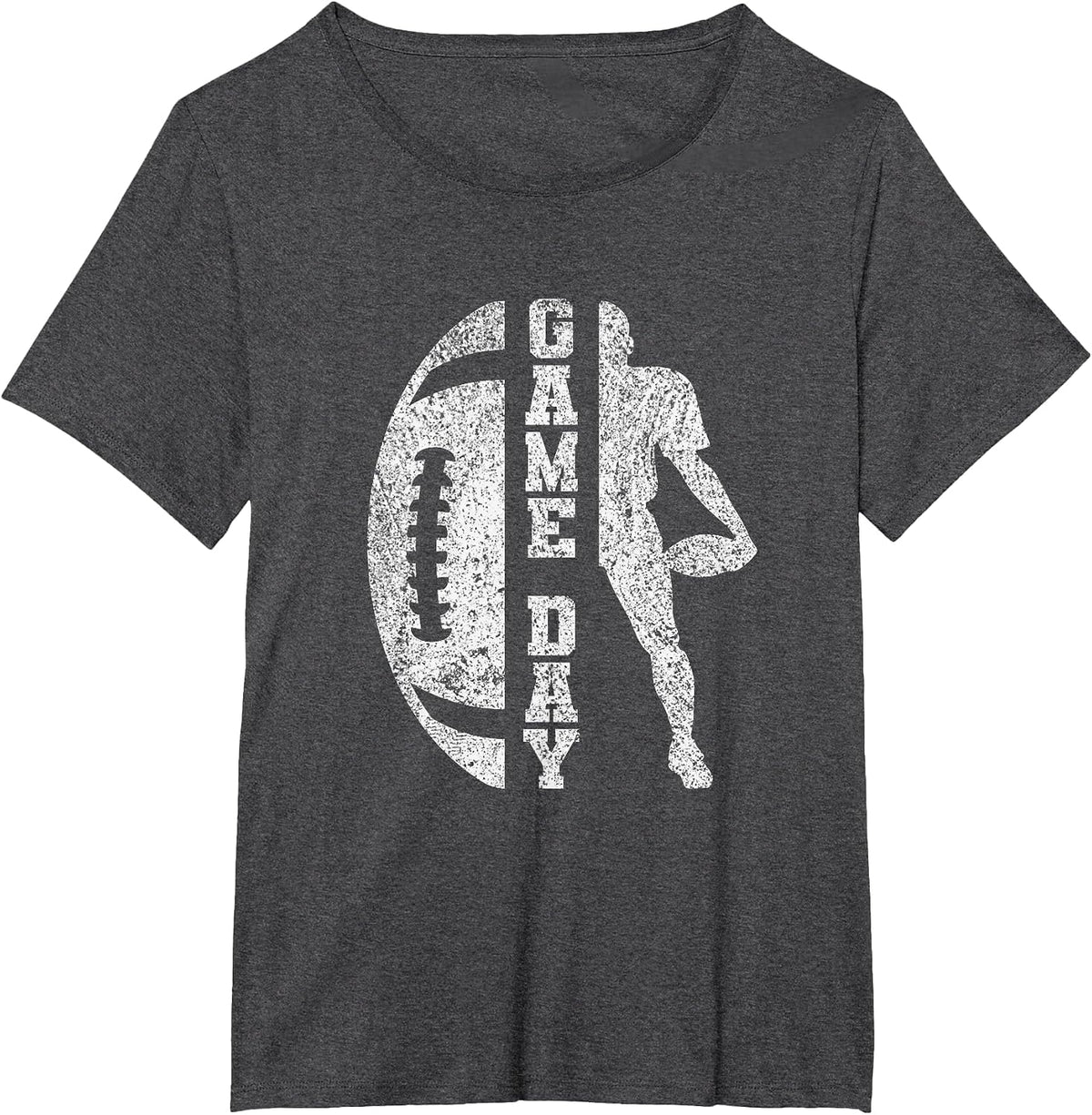 Game Day Football - Cute Football Top T-Shirt - Dark Heather Grey