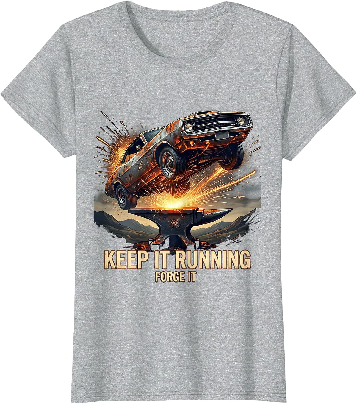 Valley Forge Automotive Keep It Running Forge It T-Shirt - Heather Grey