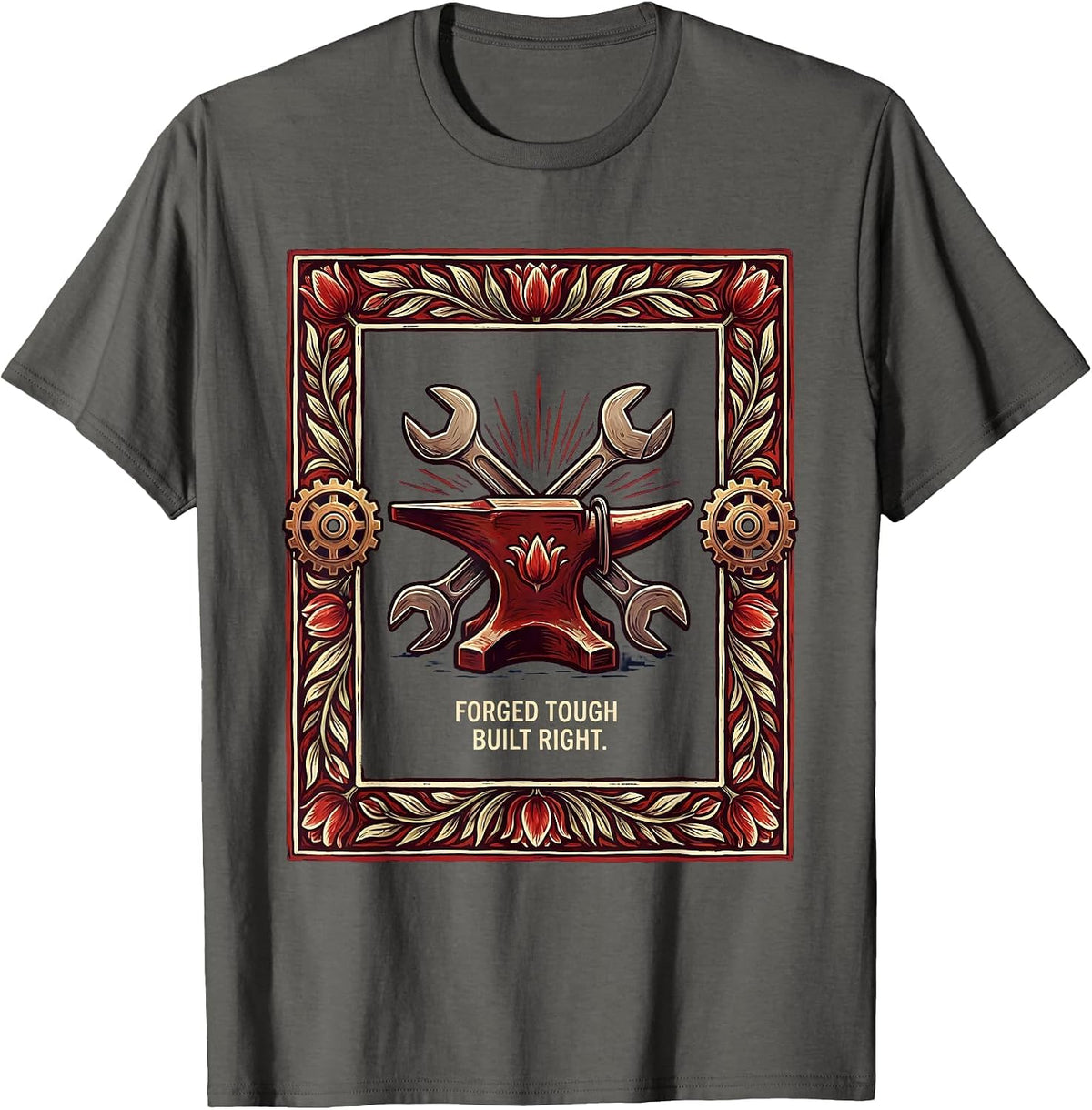 Valley Forge Automotive Forged Tough Built Right T-Shirt - Asphalt Grey