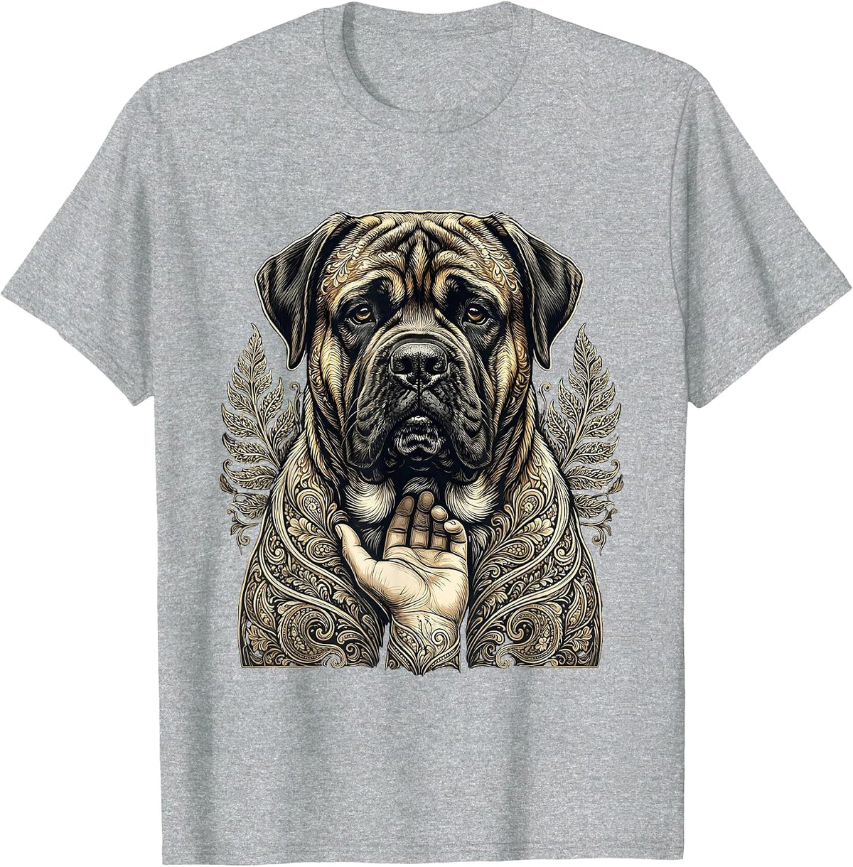 Men's Cane Corso Monochrome Ornamental Dog Lover Gift T-Shirt - Heather Grey