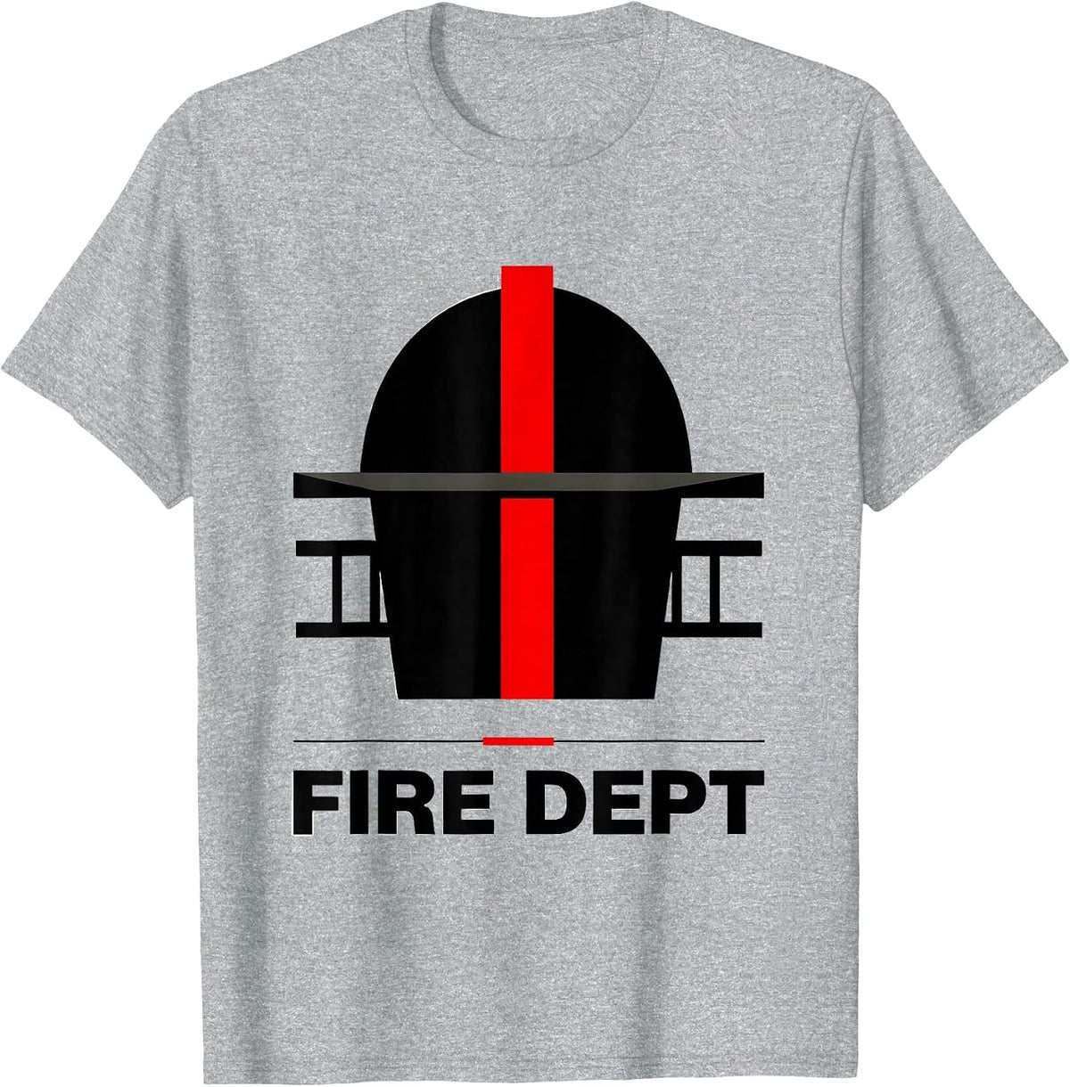 Men's FIRE DEPT Bauhaus Modernist Firefighter Pride Humor T-Shirt - Heather Grey