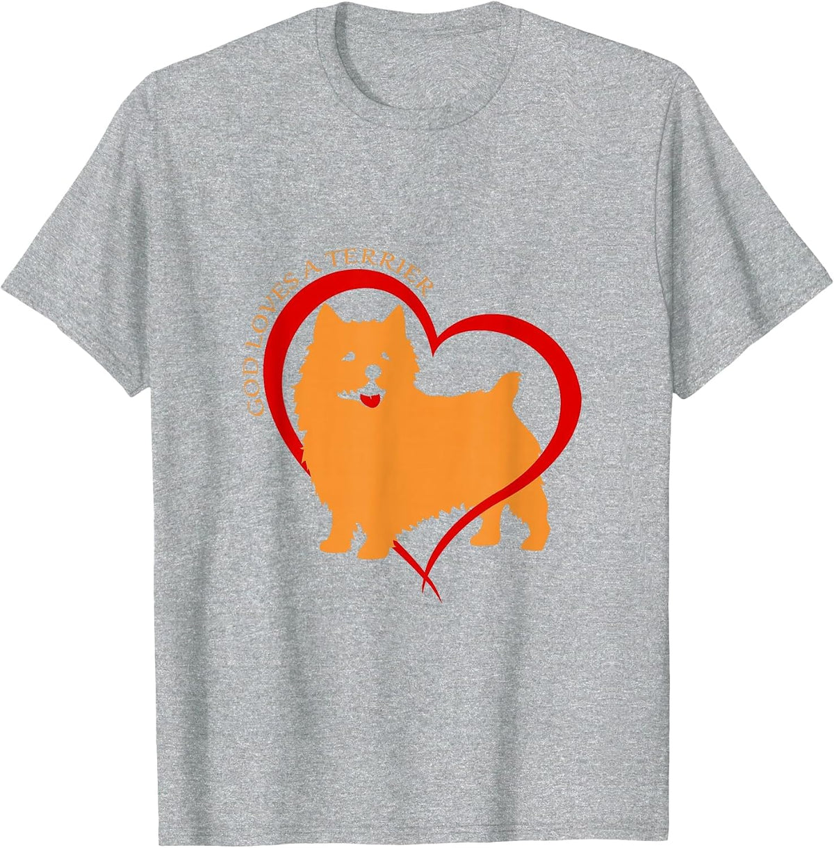 God Loves a Terrier | Norwich Terrier Dog T-Shirt T-Shirt - Heather Grey