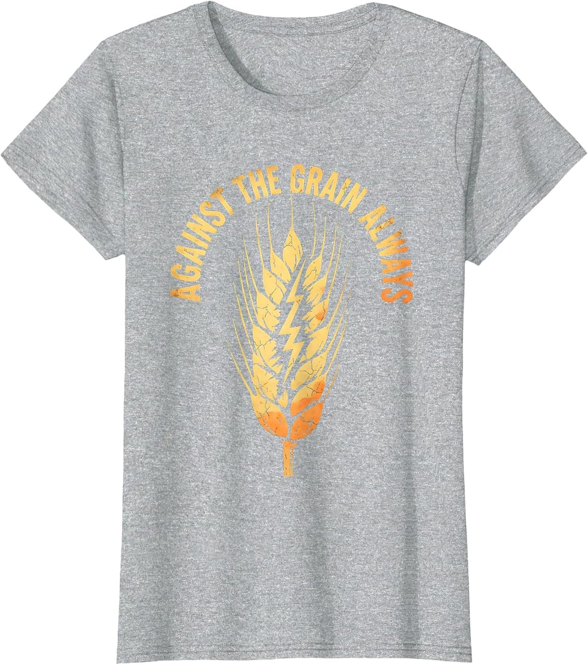 Against the Grain Always Punk Rebel Design T-Shirt - Heather Grey