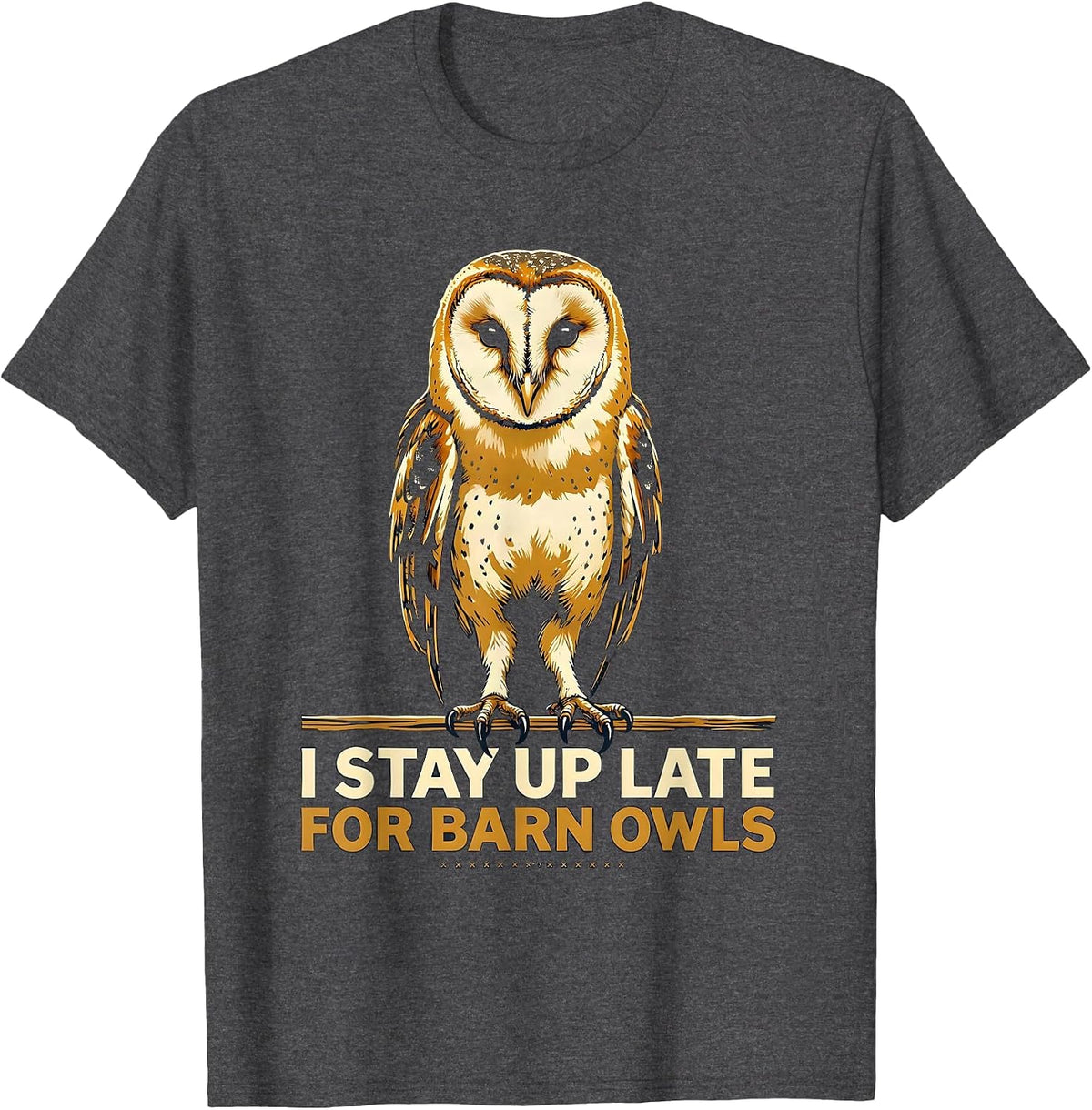 I Stay Up Late For Barn Owls Funny Bird Lover Humor T-Shirt - Dark Heather Grey