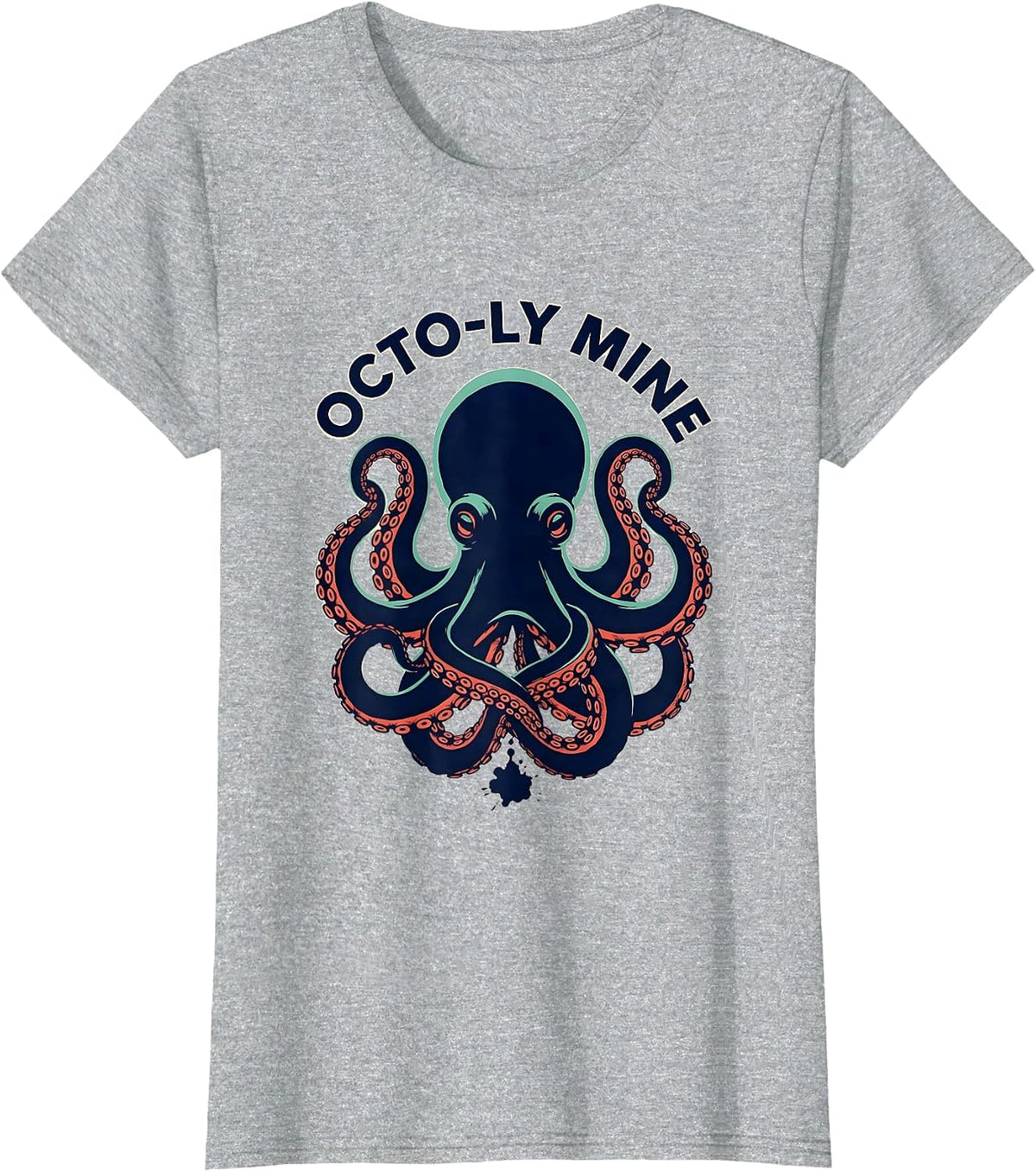 Octo-ly Mine Vintage Octopus Ocean Wildlife Graphic T-Shirt - Heather Grey