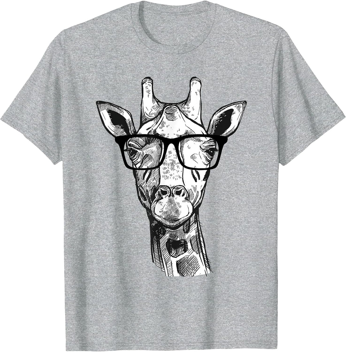 Giraffe Sunglasses - Zoo Animal Lovers Safari Giraffes T-Shirt - Heather Grey