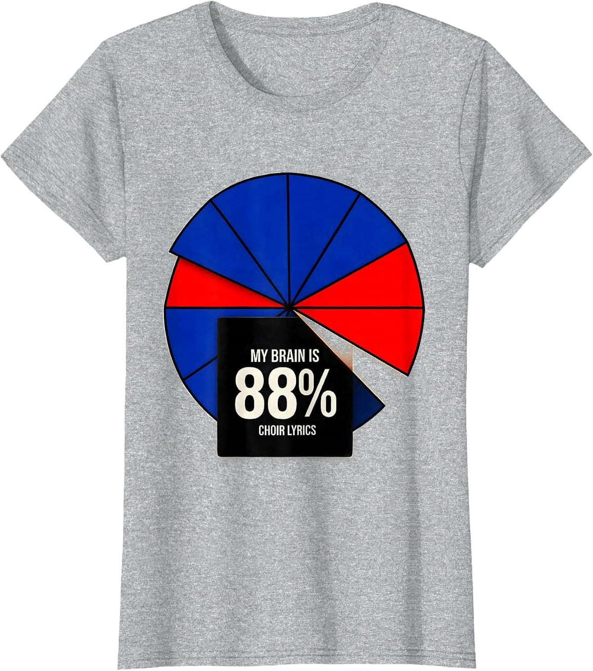 My Brain Is 88% Choir Lyrics Funny Music Lover Singer T-Shirt - Heather Grey