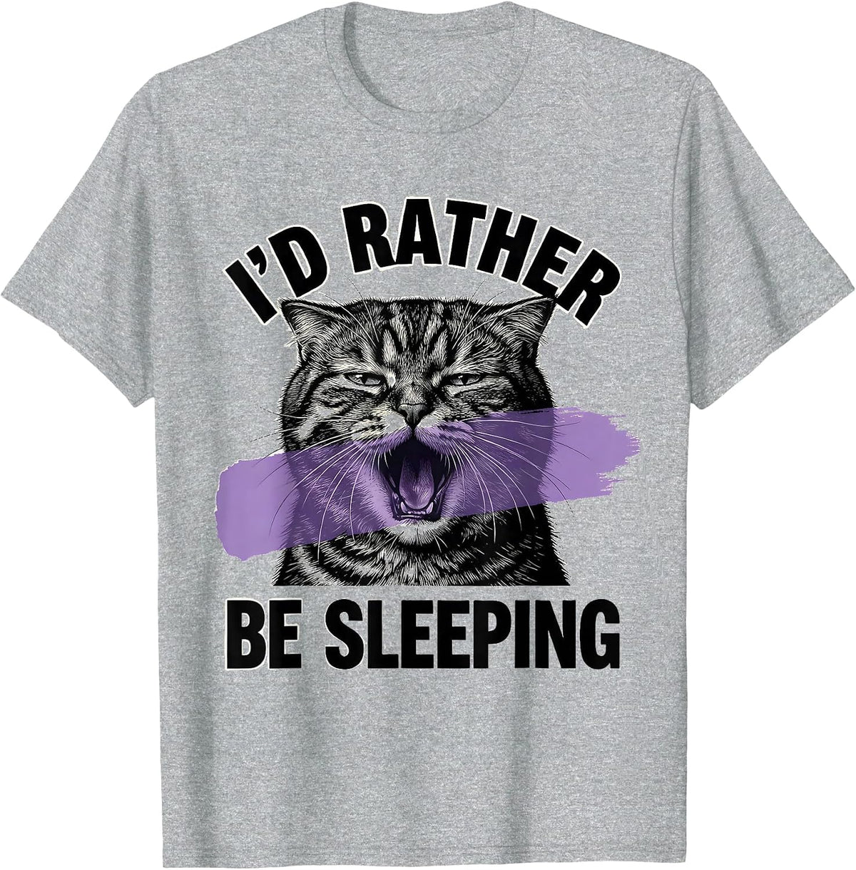 Men's I'd Rather Be Sleeping Funny Tired Humor Design T-Shirt - Heather Grey