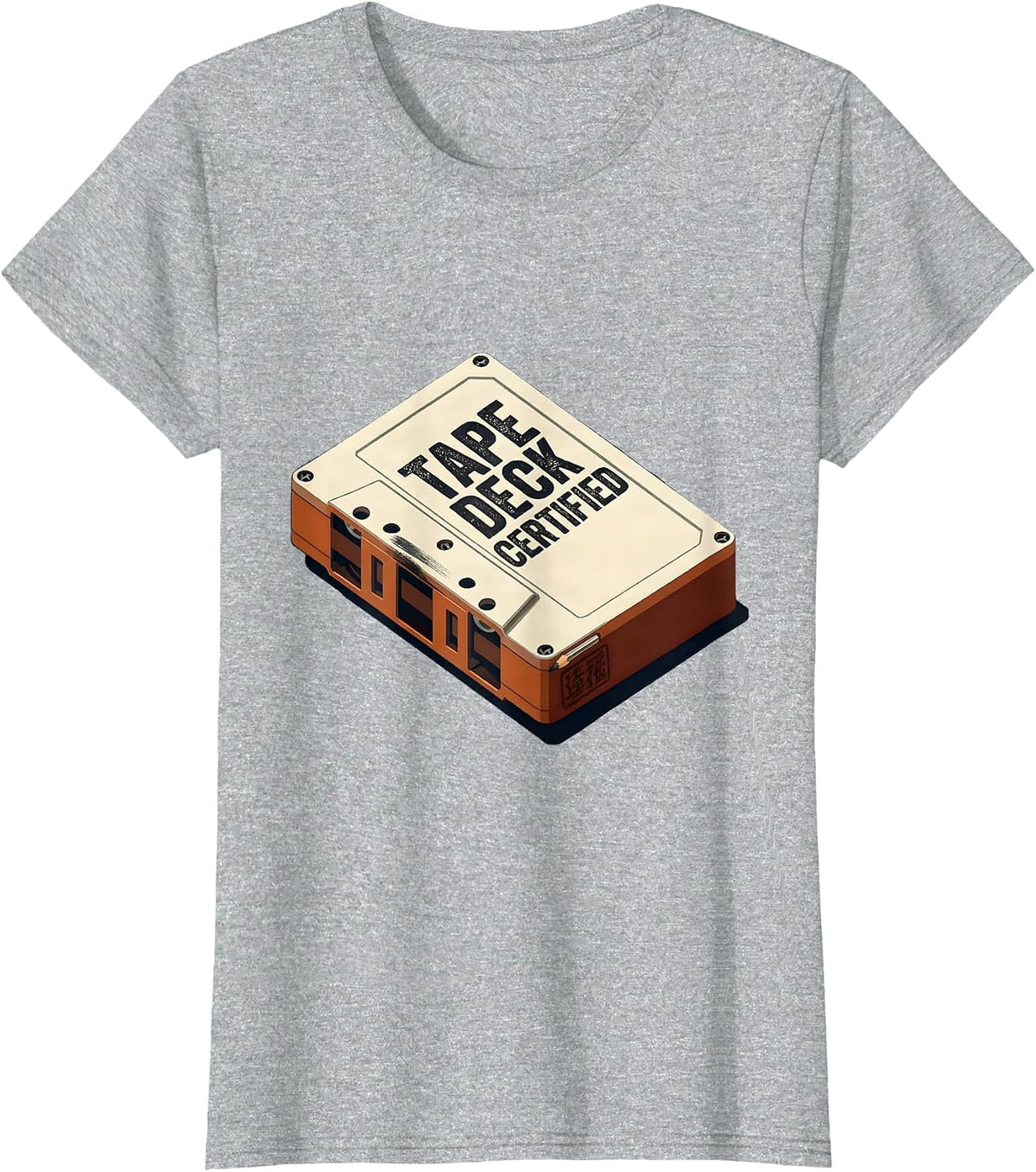 Women's Tape Deck Certified Retro Hip-Hop Golden Era Lyric Quote T-Shirt - Heather Grey