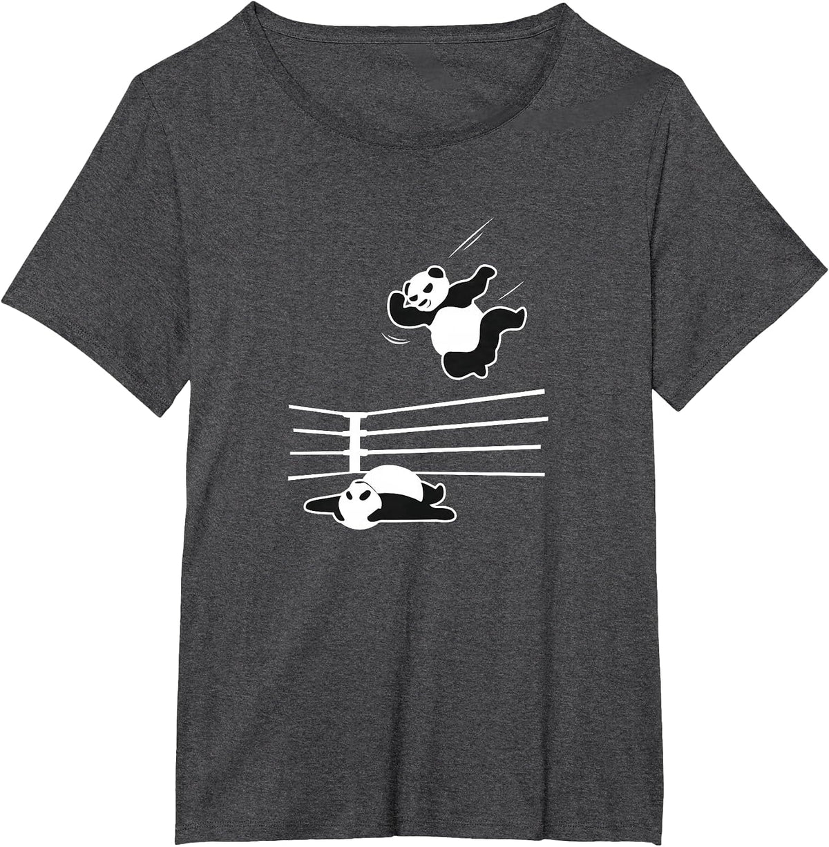 Panda Bear Wrestler Wrestling Grappling T-Shirt - Dark Heather Grey