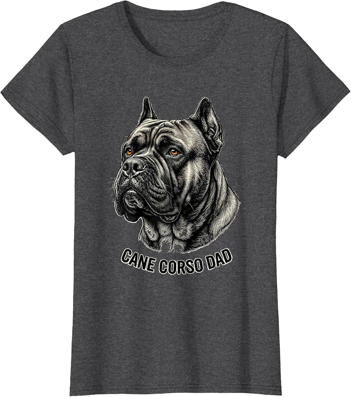 Women's Cane Corso Dad Bold Italian Mastiff Dog Lover Gift T-Shirt - Dark Heather Grey