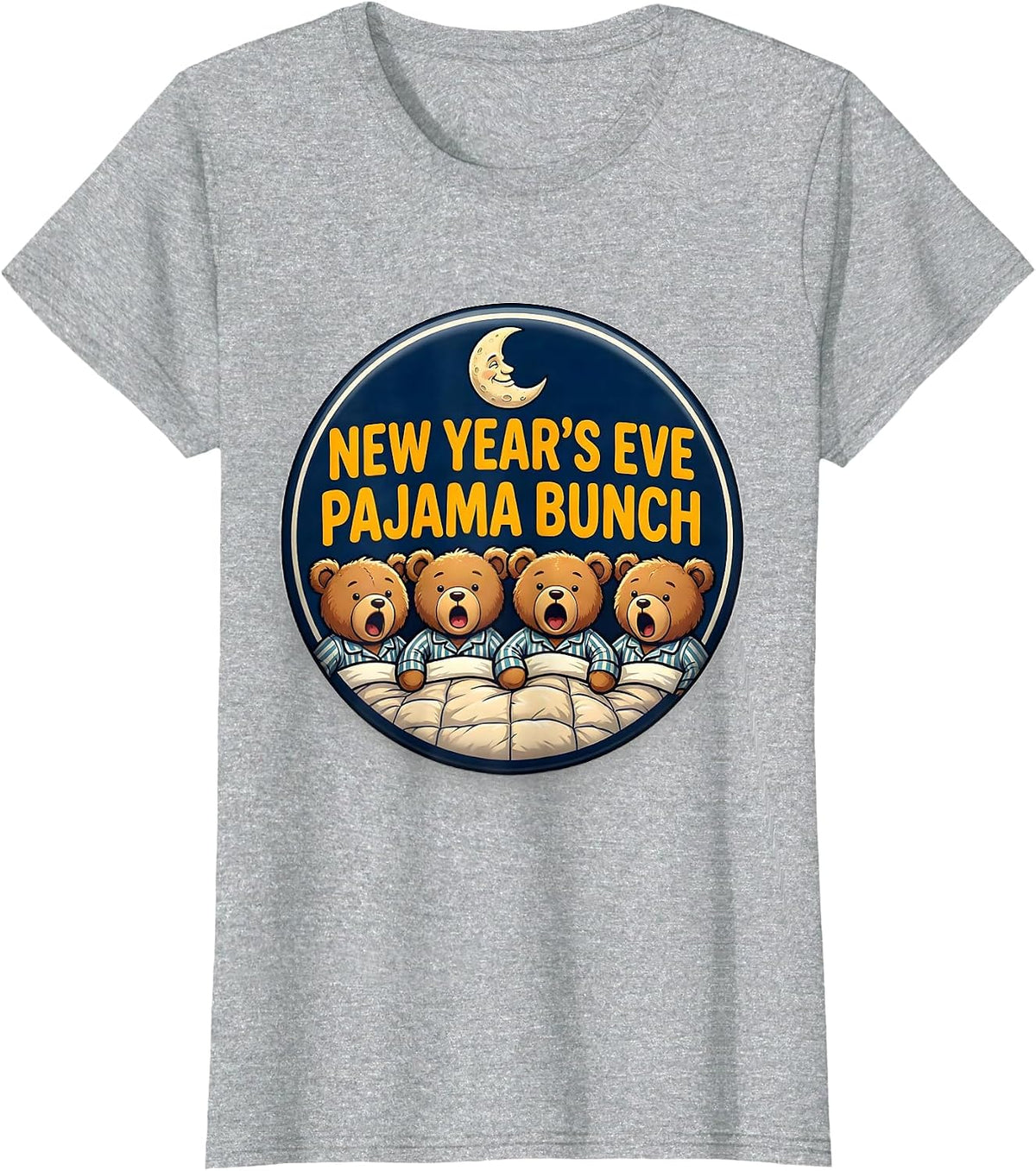 Women's New Year's Eve Pajama Bunch Funny Family Matching Party Wear T-Shirt - Heather Grey