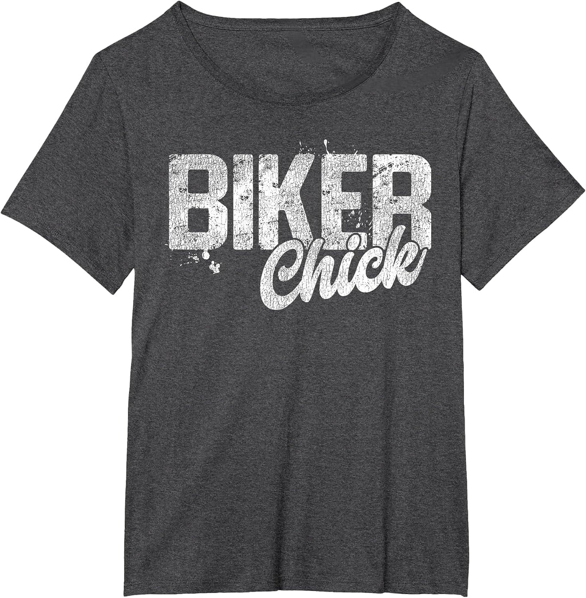 Classic Motorcycle Biker Biker Chick T-Shirt - Dark Heather Grey
