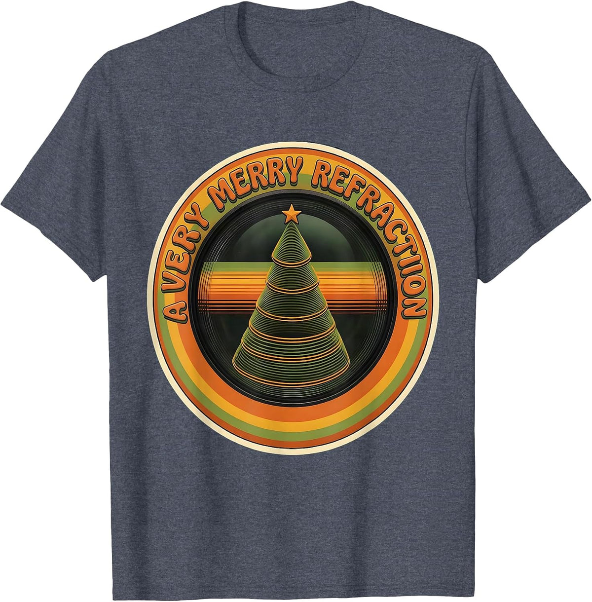 A Very Merry Refraction Retro Vintage Optometrist Christmas T-Shirt - Heather Blue