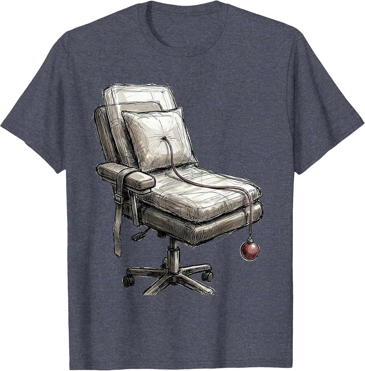 Phlebotomy Draw Chair Armrest Holiday Humor Phlebotomist T-Shirt - Heather Blue
