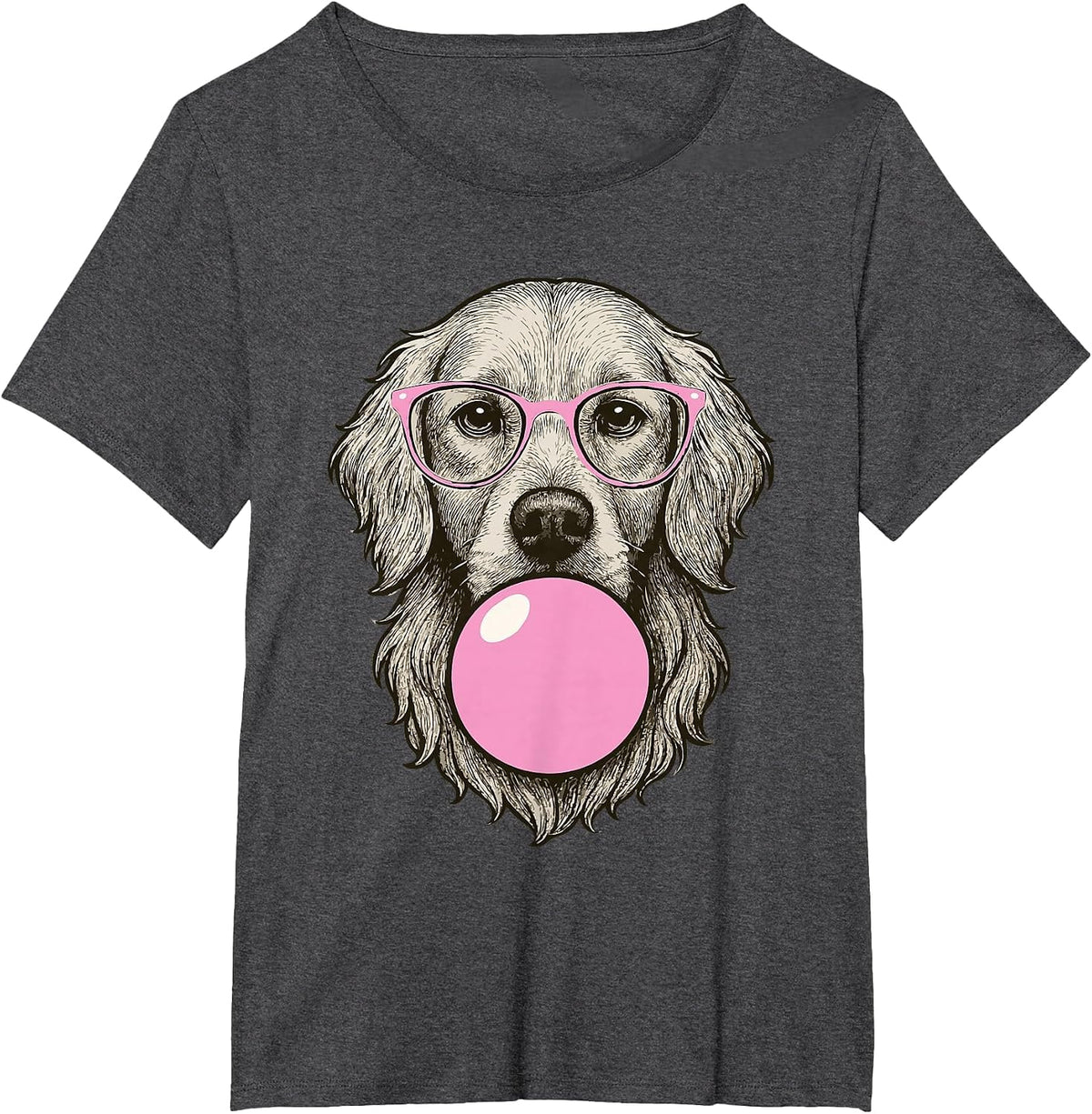 Cute Golden Retriever Shirt for Women Funny Dog Lovers T-Shirt - Dark Heather Grey