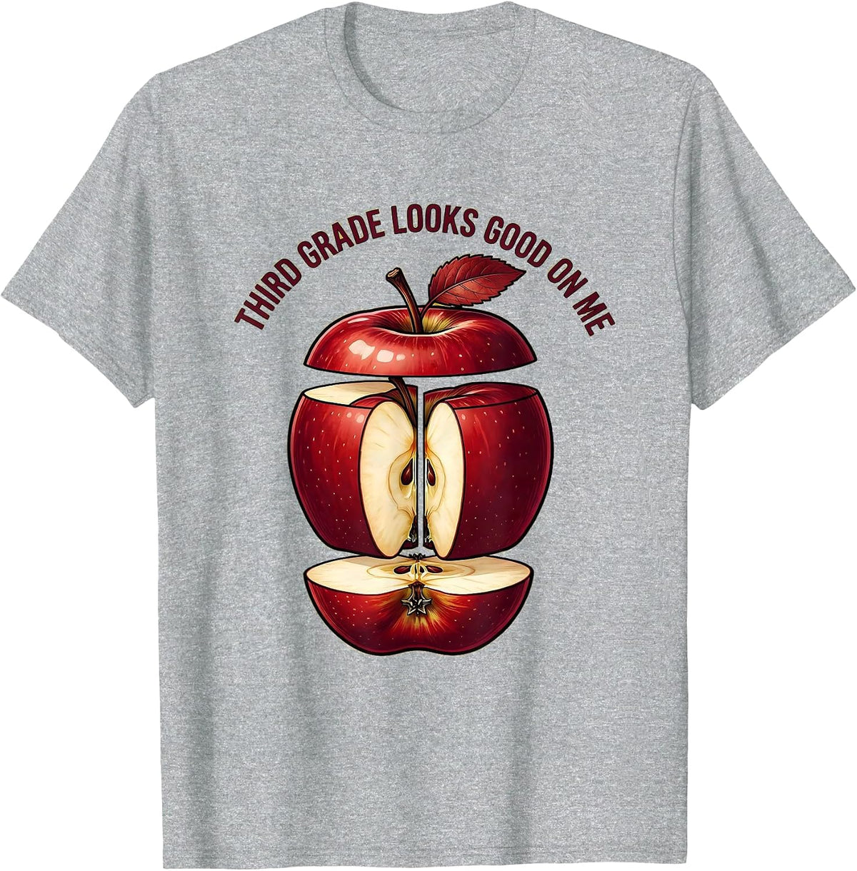Men's Third Grade Looks Good On Me Teacher Design T-Shirt - Heather Grey
