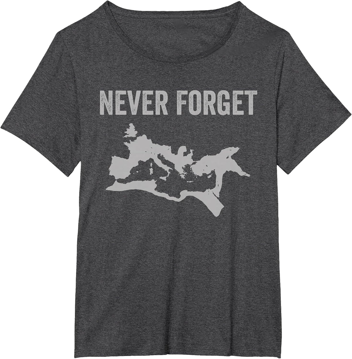 The Roman Empire map Never Forget Ancient Rome Historic maps T-Shirt - Dark Heather Grey