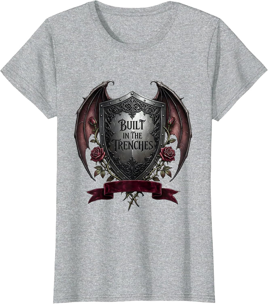 Built in the Trenches Football Lineman Design T-Shirt - Heather Grey