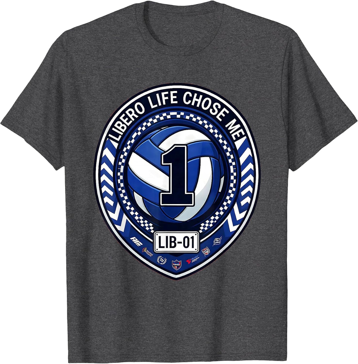 Men's Libero Life Chose Me Volleyball Design T-Shirt - Dark Heather Grey