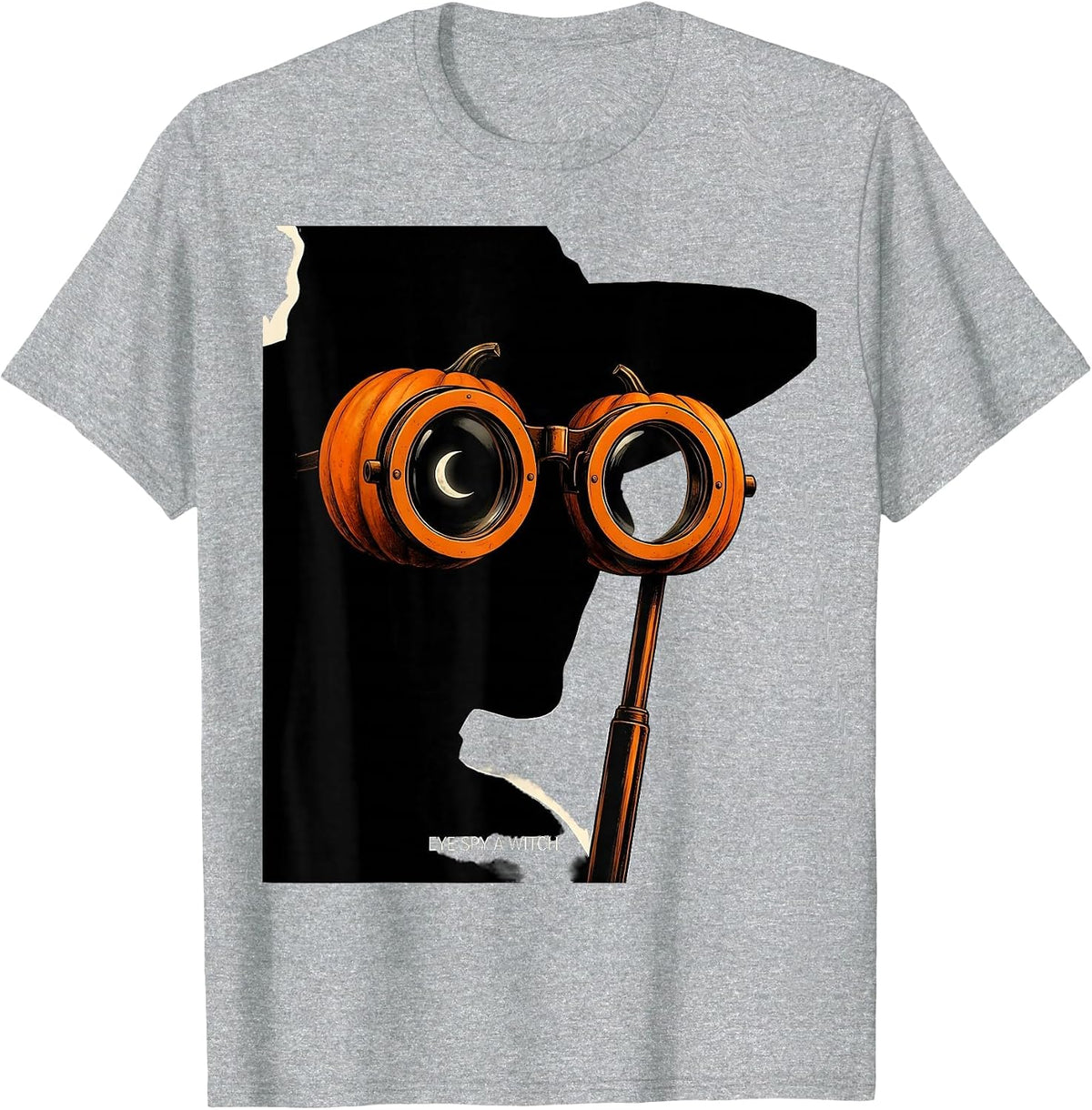 Men's Eye Spy A Witch Halloween Optometrist Eye Doctor Humor T-Shirt - Heather Grey
