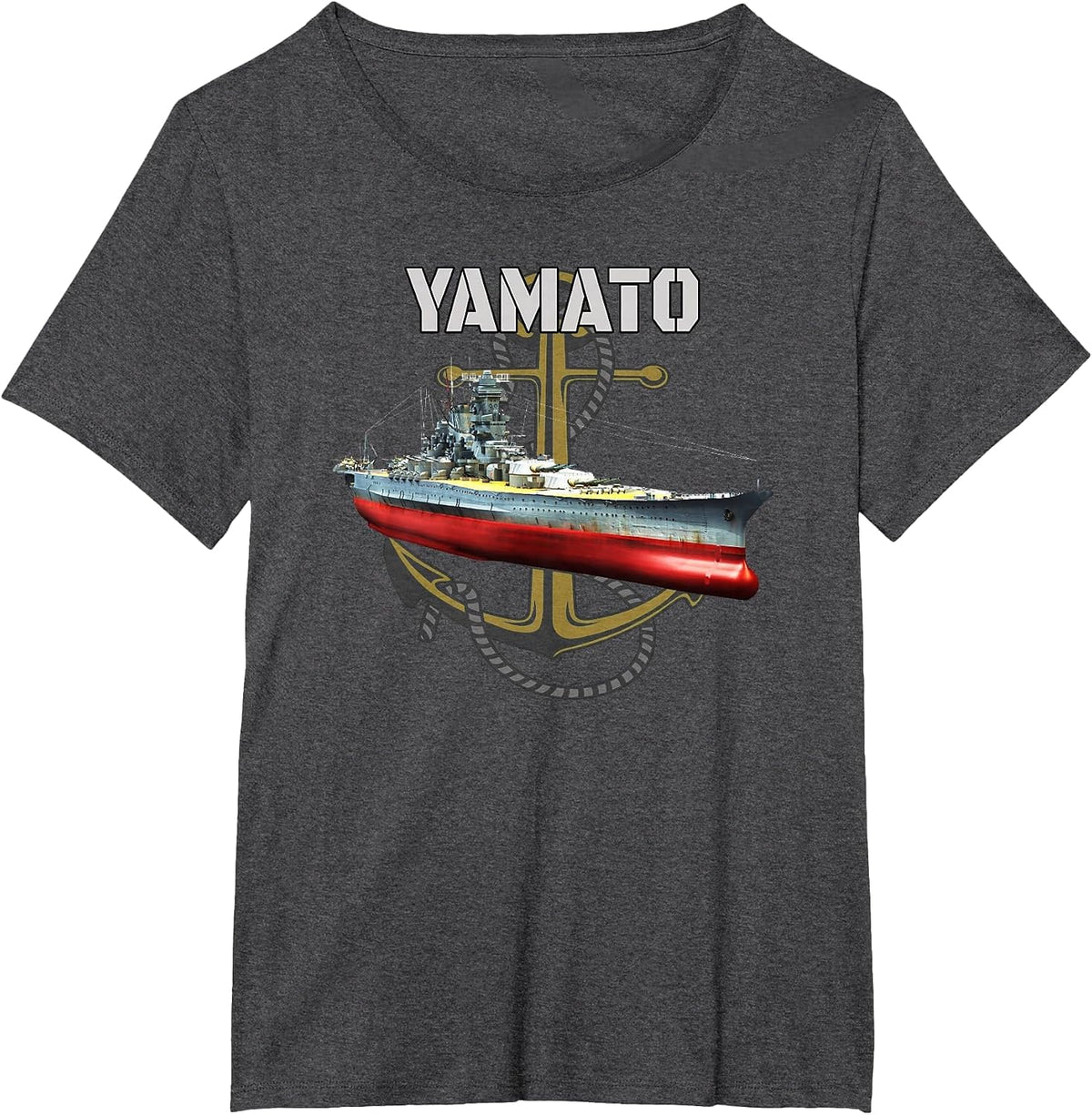 World War 2 Battleship Yamato Japanese Warship Dad Boy Son T-Shirt - Dark Heather Grey