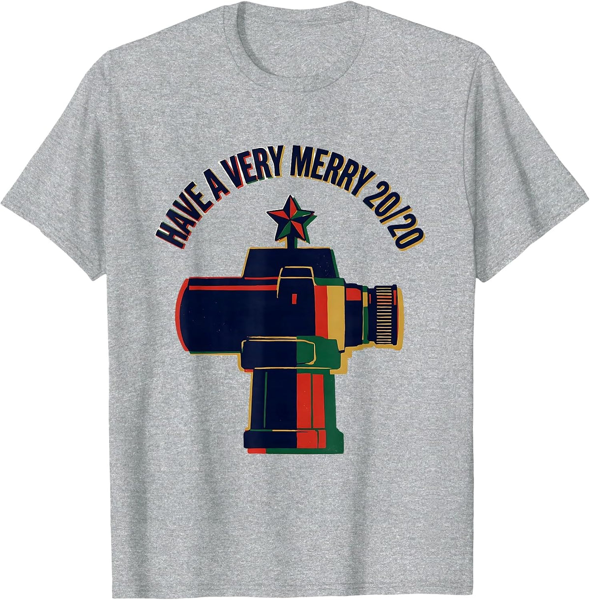 Men's Have A Very Merry 20/20 Funny Optometrist Christmas Pun T-Shirt - Heather Grey