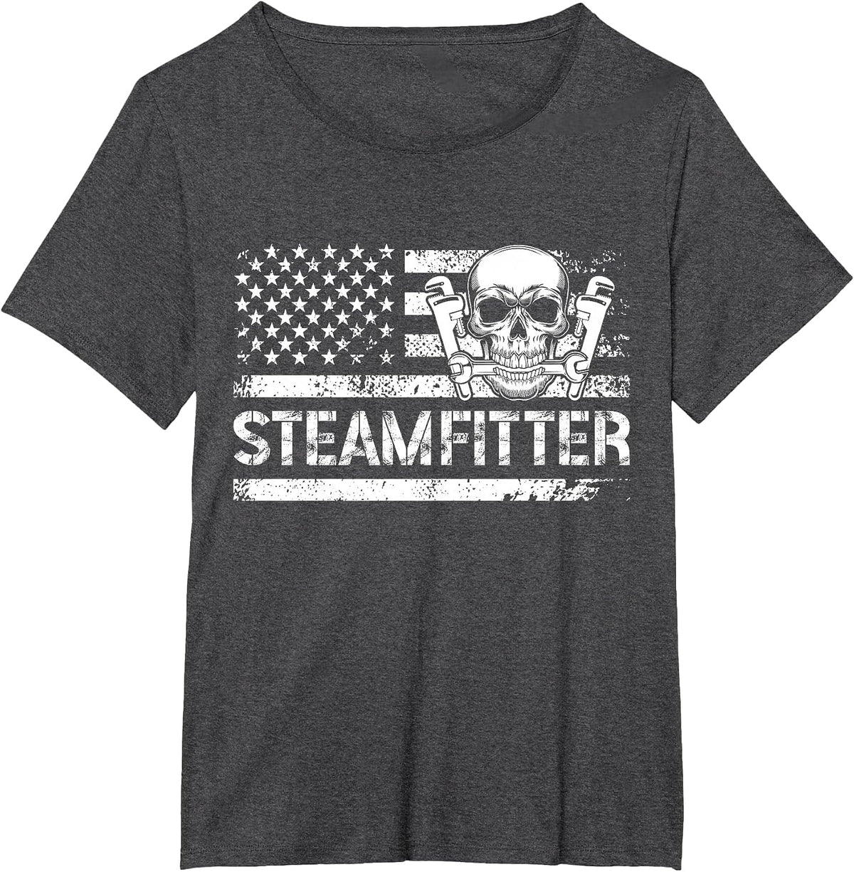 Steamfitter US Flag Pipefitter Steamfitters T-Shirt - Dark Heather Grey