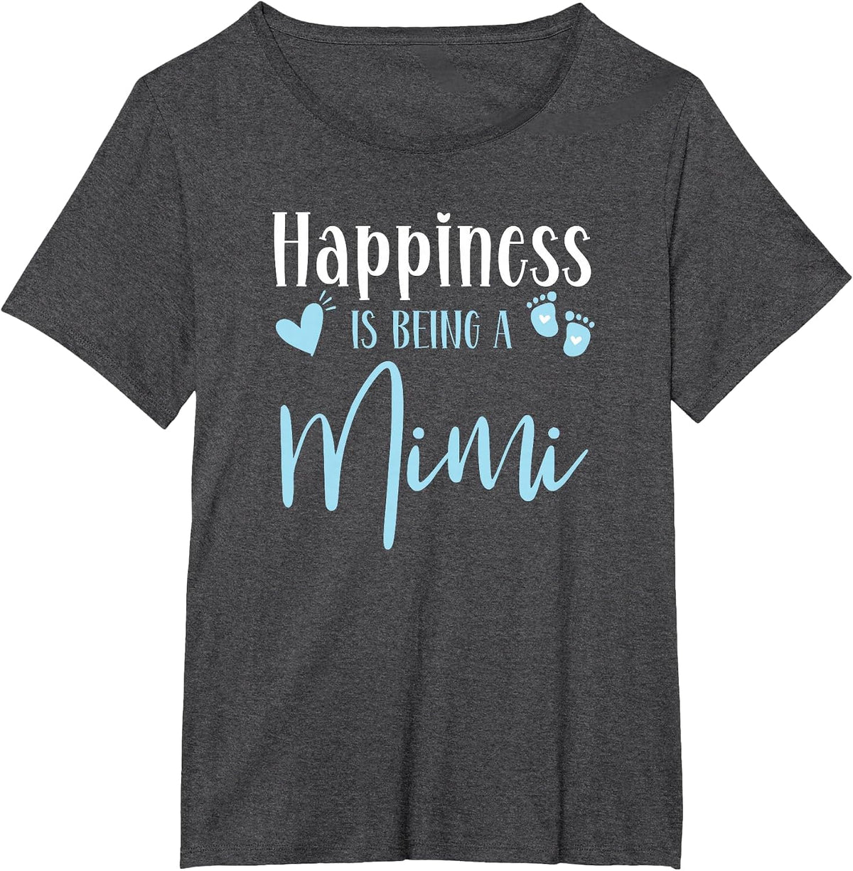 Happiness is Being A Mimi Baby Boy Announcement Birthday T-Shirt - Dark Heather Grey