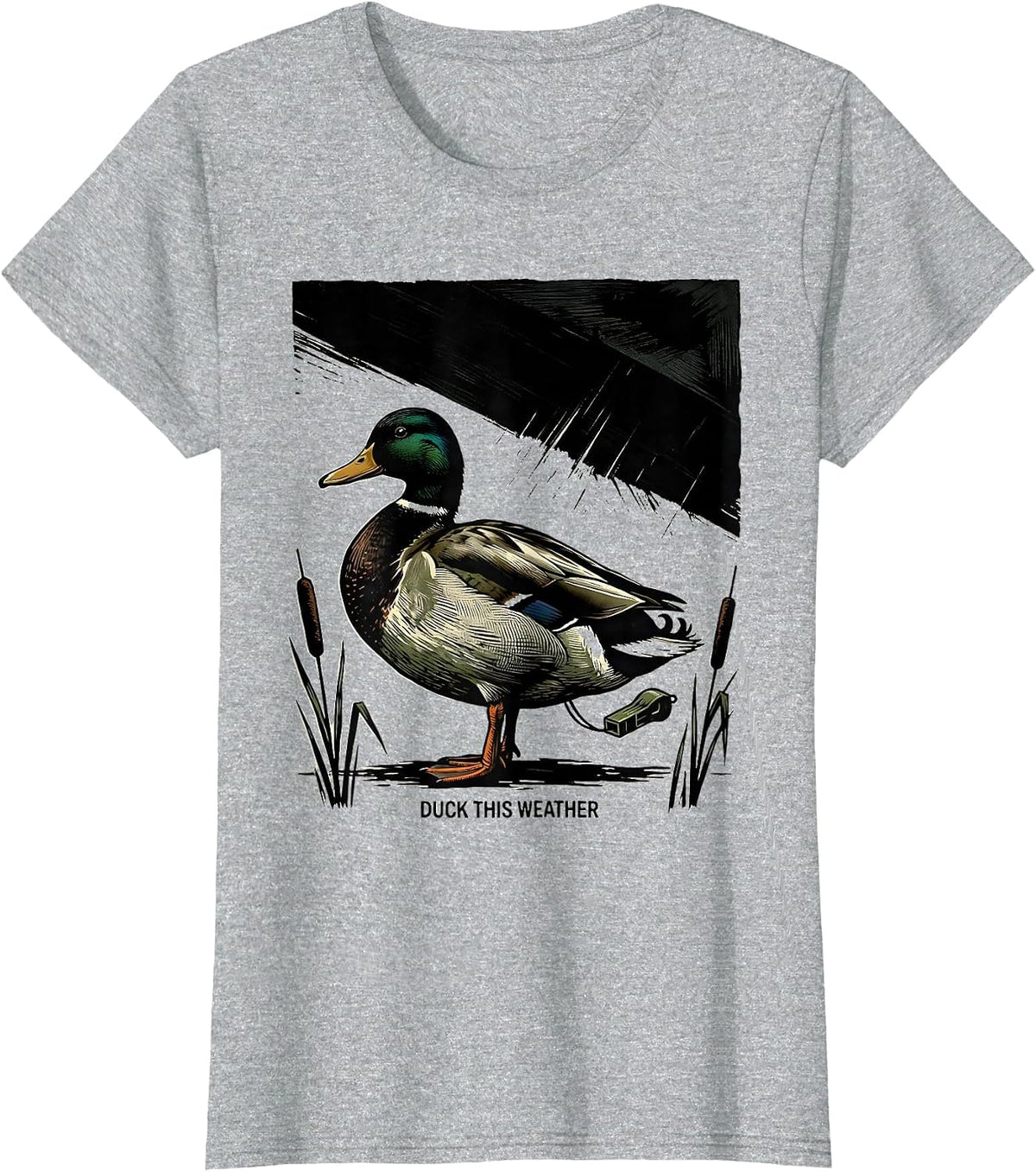 Duck This Weather Funny Duck Hunter Hunting Dad Humor T-Shirt - Heather Grey