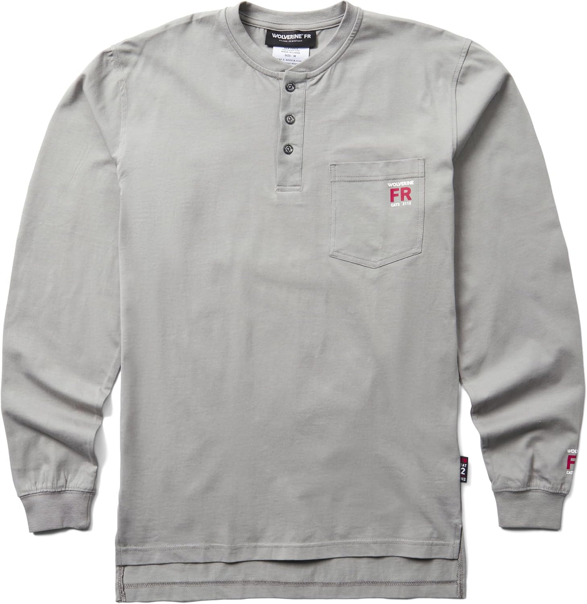 Wolverine Men's Built Light Fr Long Sleeve Henley - Gray