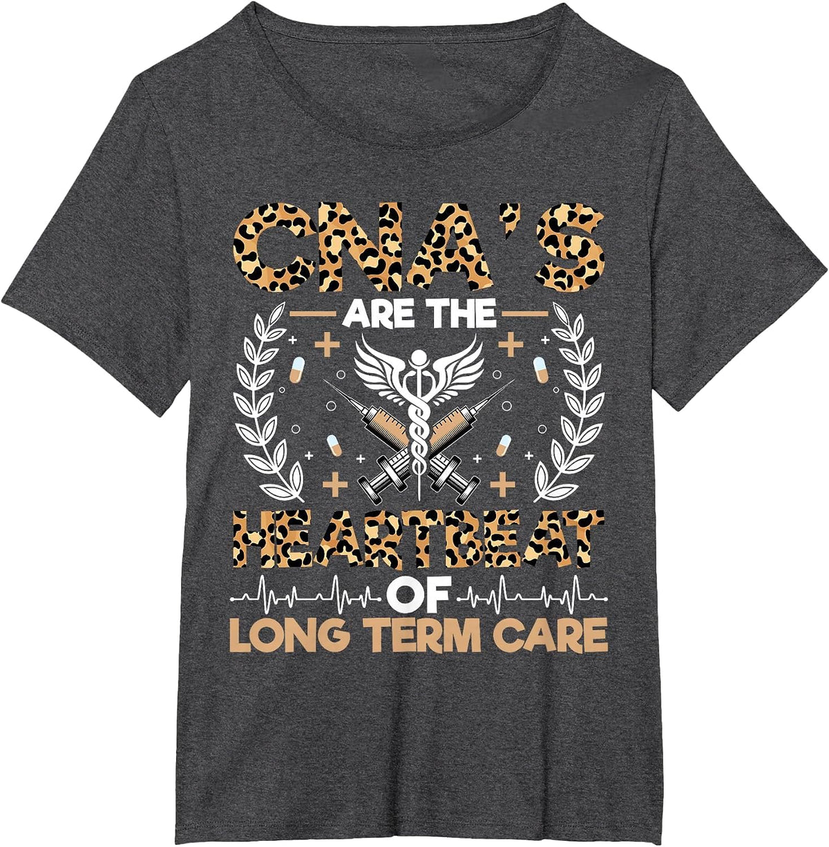CNA’s are the Heartbeat - Certified Nurse Nursing Assistant T-Shirt - Dark Heather Grey