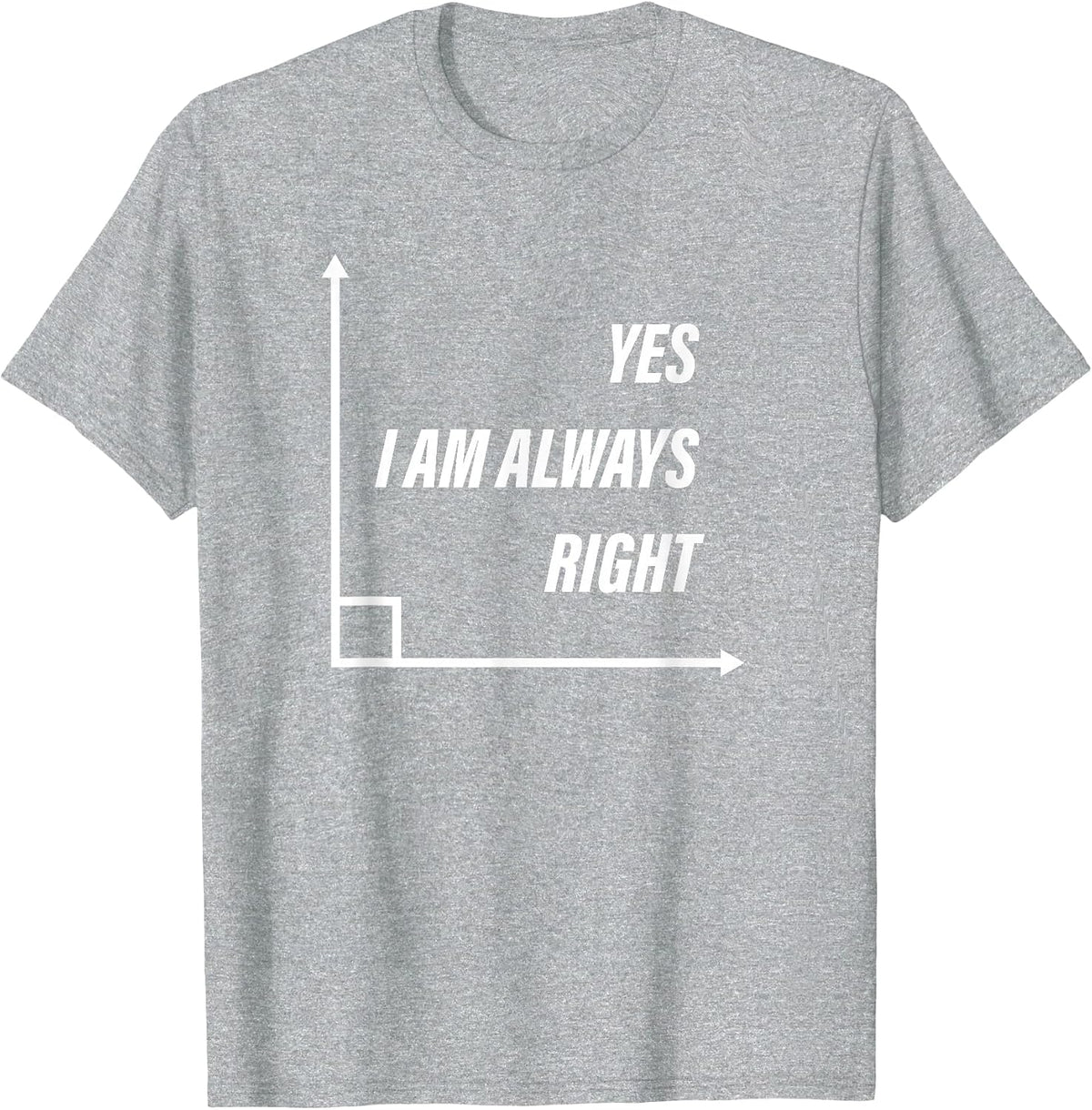 Funny Geometry Right Angle Math Mathematics Students Teacher T-Shirt - Heather Grey
