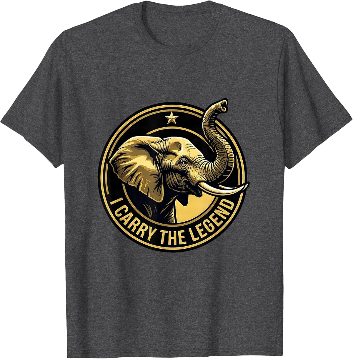 I Carry the Legend Cute Elephant Lover World Elephant Day T-Shirt - Dark Heather Grey