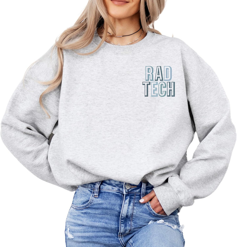 Rad Tech Sweatshirt - Radiologic Technologist Radiology X-Ray Gift for Men and Women - Ash