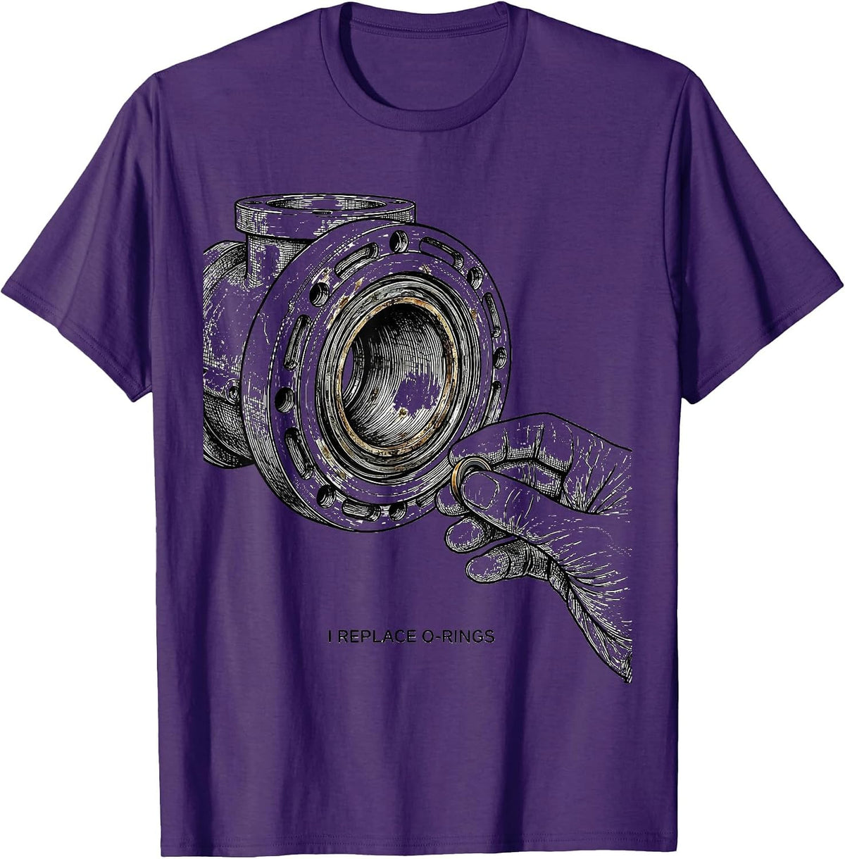 Men's I Replace O-Rings Funny Plumber Pipefitter Steamfitter T-Shirt - Purple