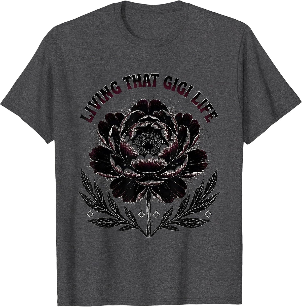 Men's Living That Gigi Life Grandma Design T-Shirt - Dark Heather Grey