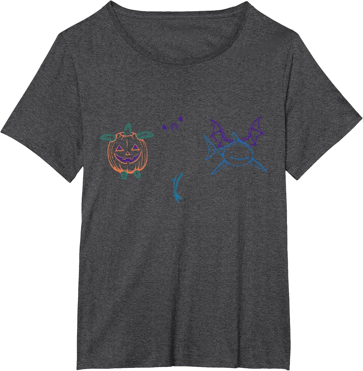 Sea Creature Halloween Spooky Turtle Hammerhead Whale Shark T-Shirt - Dark Heather Grey