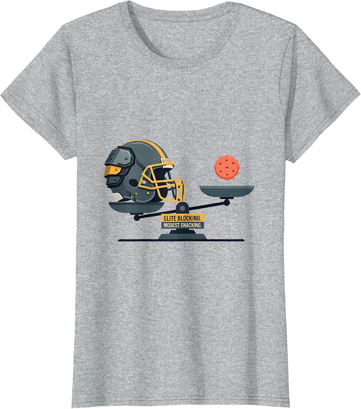 Elite Blocking Modest Snacking Funny Football Lineman T-Shirt - Heather Grey