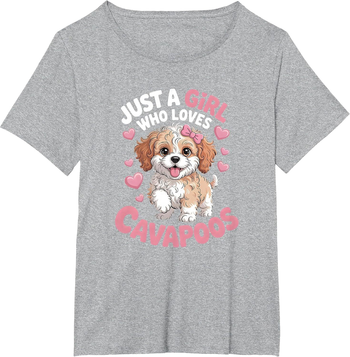 Girls Cavapoo T-Shirt - Heather Grey