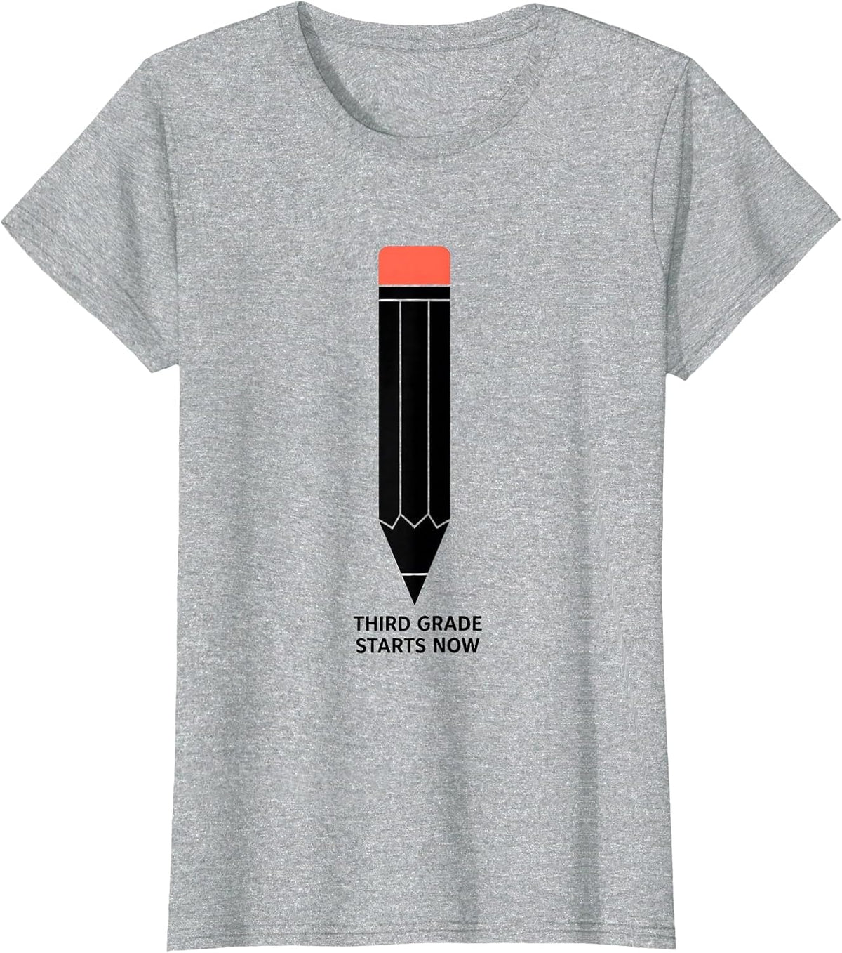 Third Grade Starts Now Minimalist Back To School Teacher T-Shirt - Heather Grey