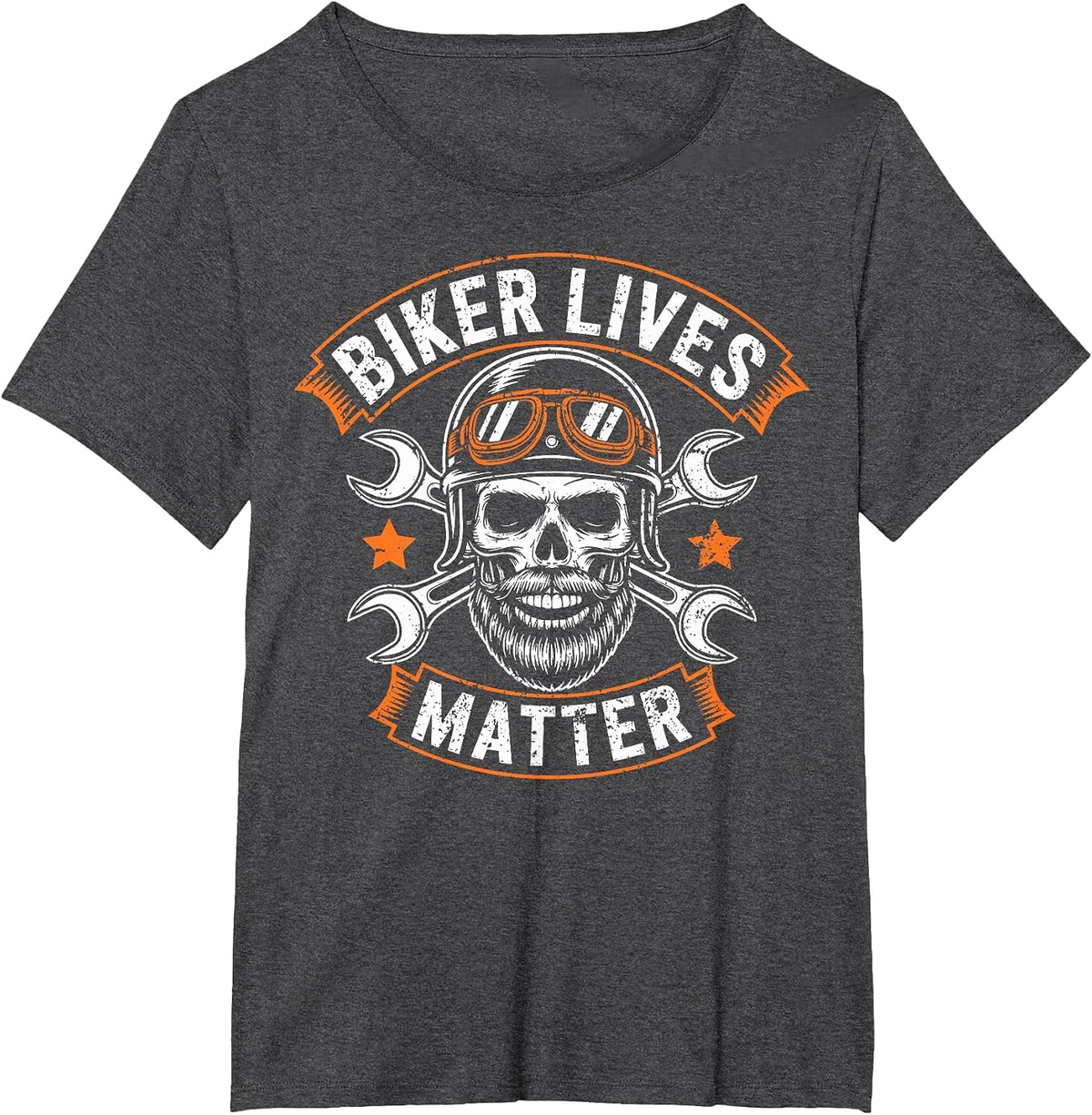 Skull Vintage Biker Lives Matter Motorcycles Riding Lover T-Shirt - Dark Heather Grey