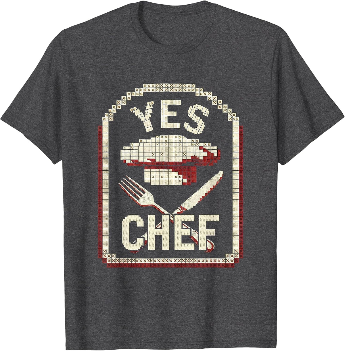 Men's Yes Chef Bold Kitchen Culture Graphic Design T-Shirt - Dark Heather Grey