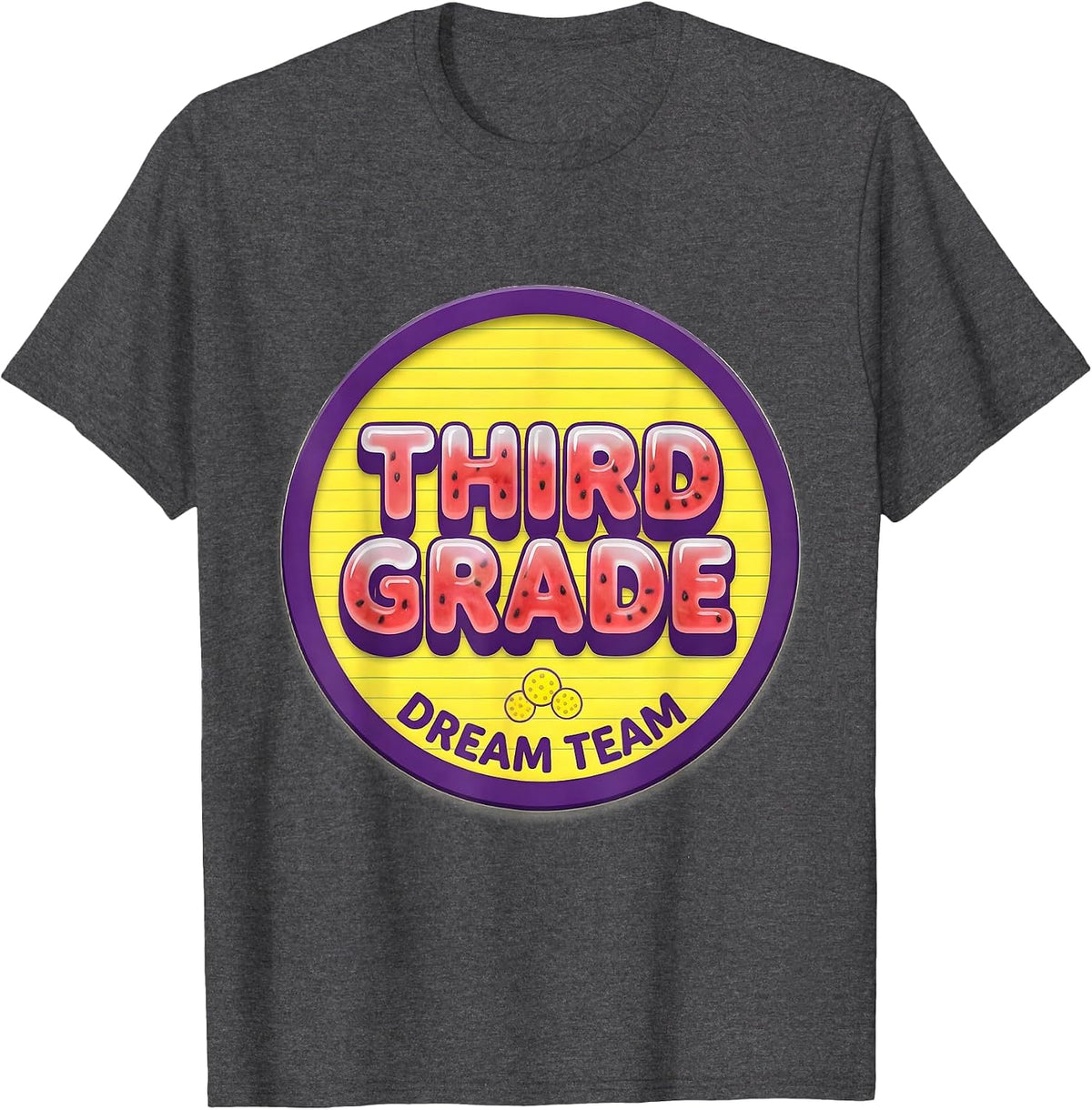 Men's Third Grade Dream Team Back to School Teacher Student Kids T-Shirt - Dark Heather Grey